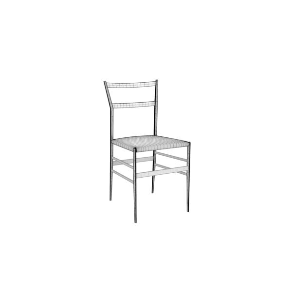 Cassina 699 Superleggera Chair 3D model — clay shaded view