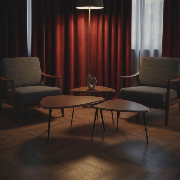 Cassina 527 Mexique Low Table 3D model — styled interior scene