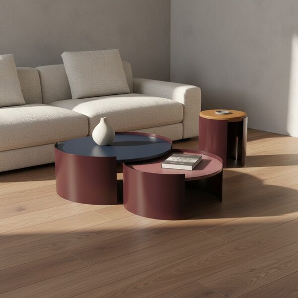 Cassina 554 Bowy Low Tables 3D model — styled interior scene