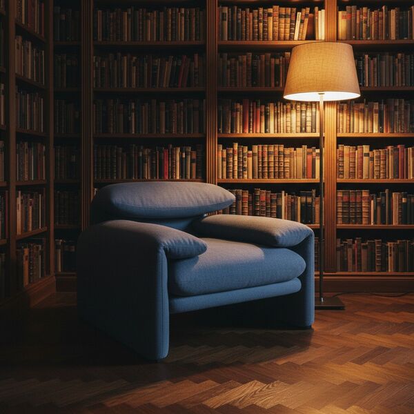 Cassina 675 Maralunga Armchair 3D model — styled interior scene