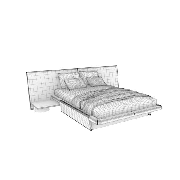 Cassina L42 Acute Bed 3D model — clay shaded view