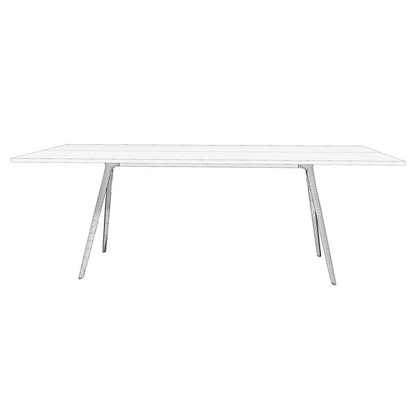 Magis Baguette Table 3D model — clay shaded view
