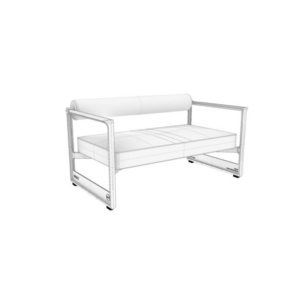 Magis Brut 2 Seats Sofa 3D model — clay shaded view