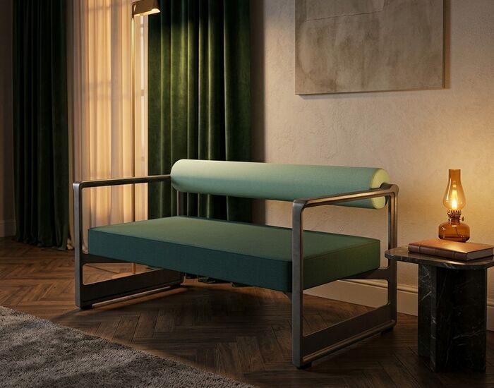 Brut 2 Seats Sofa 3D Model