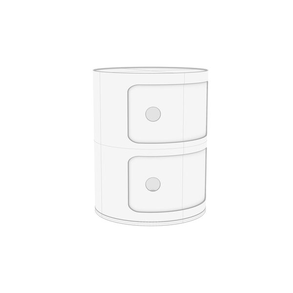 Kartell Componibili 2Drawers 3D model — clay shaded view