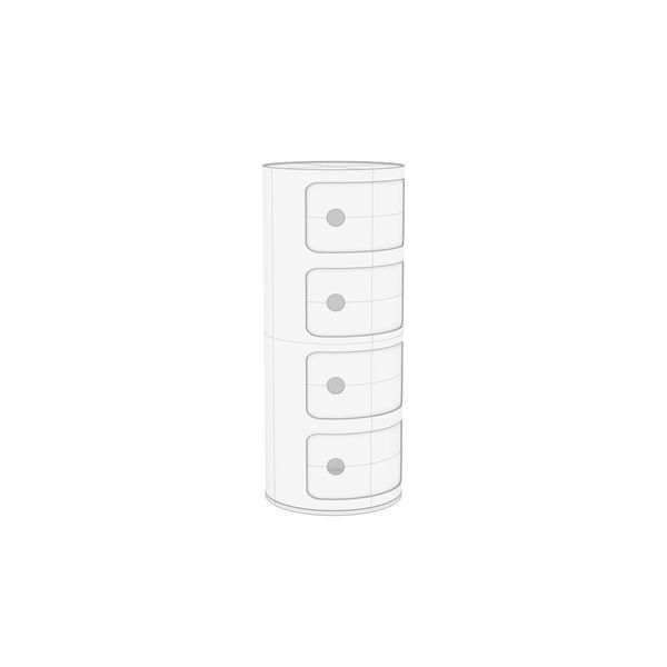 Kartell Componibili 4Drawers Rhino3DMShaded.jpg