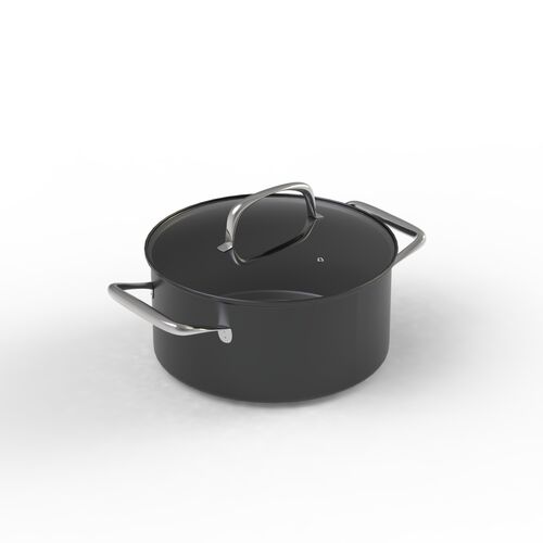 Black Metal Handle Pan 01 3D Model