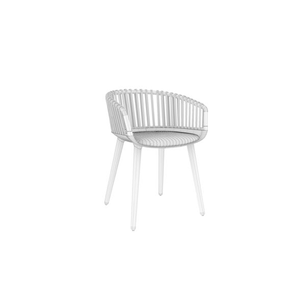 Magis Cyborg Club Chair 3D model — clay shaded view