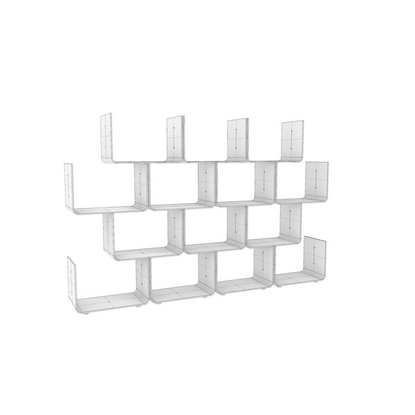 Magis Elysée Bookcase 3D model — clay shaded view