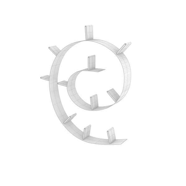 Kartell Bookworm 8005 3D model — clay shaded view