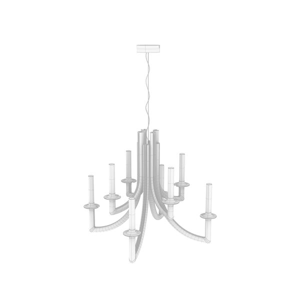 Kartell Khan Chandelier 3D model — clay shaded view