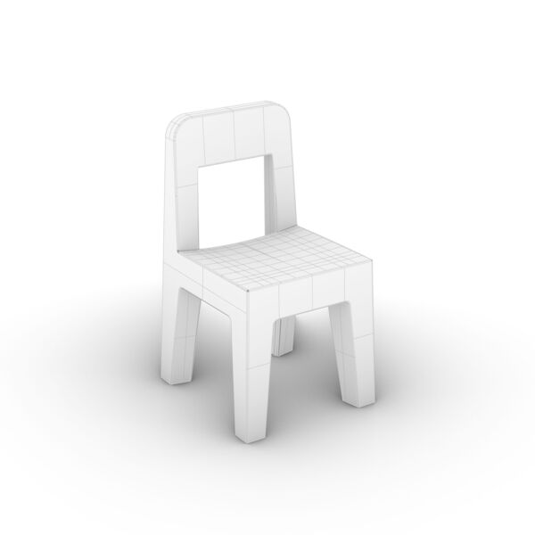 Magis Seggiolina Pop 3D model — clay shaded view