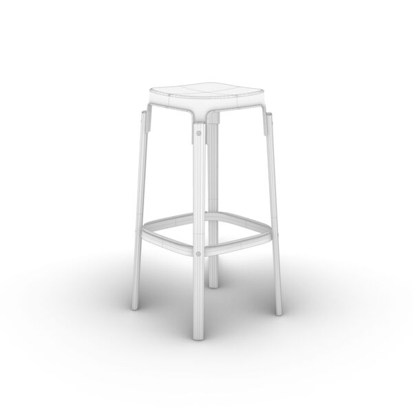Magis Steelwood Stool Rhino3DMShaded