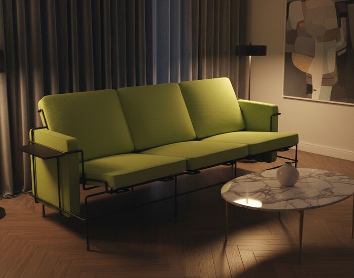 Traffic Sofa 3 Seats 3D Model