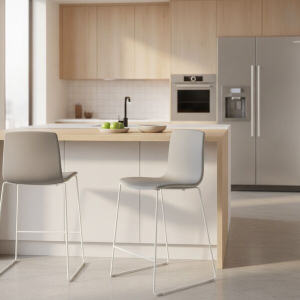 Shell Counter Stool 01 3D model in a kitchen interior scene