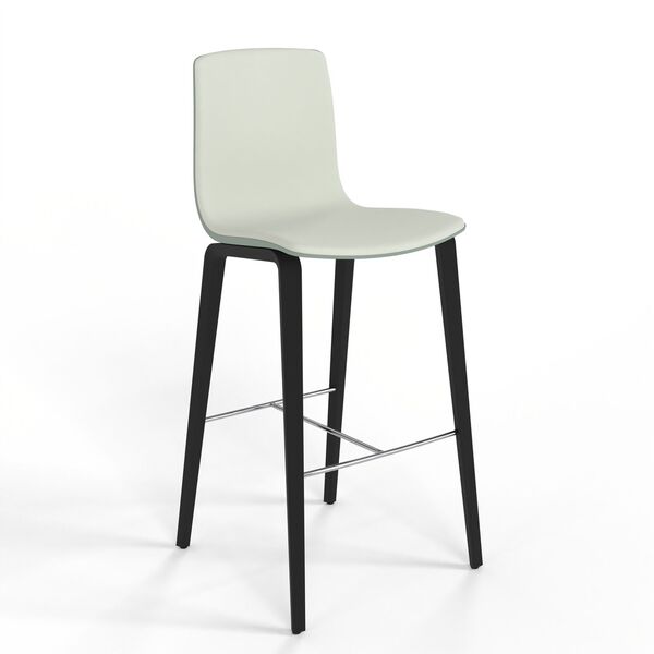 Wood-Leg Shell Bar Stool 01 3D model render view