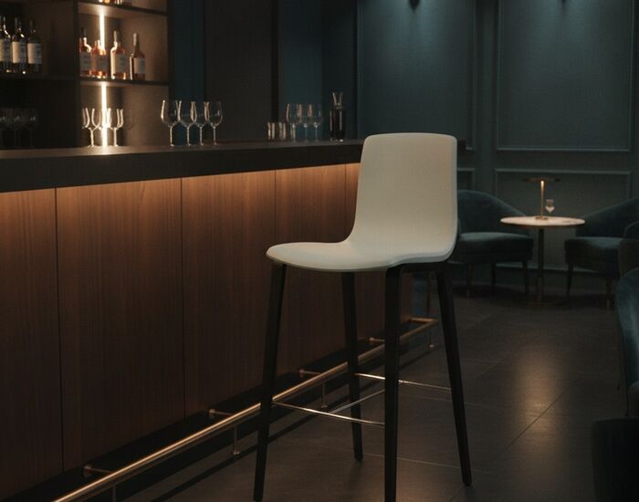 Wood-Leg Shell Bar Stool 01 3D Model