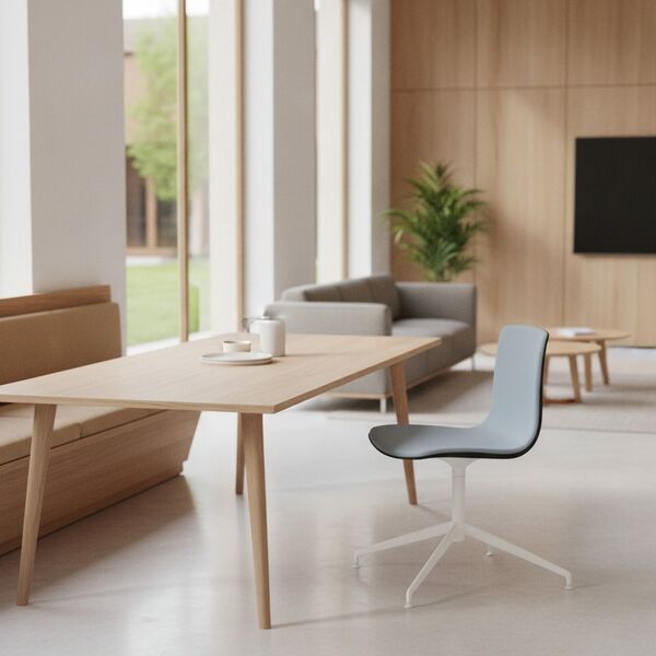 Trestle-Base Shell Chair 01 3D model in a college and university interior scene