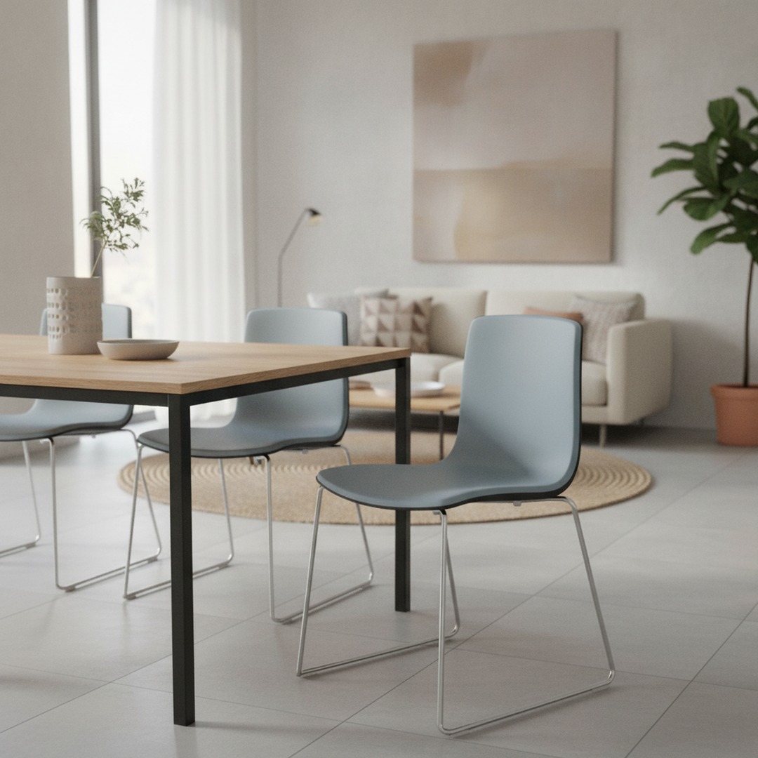 Sled-Base Shell Chair 01 3D Model