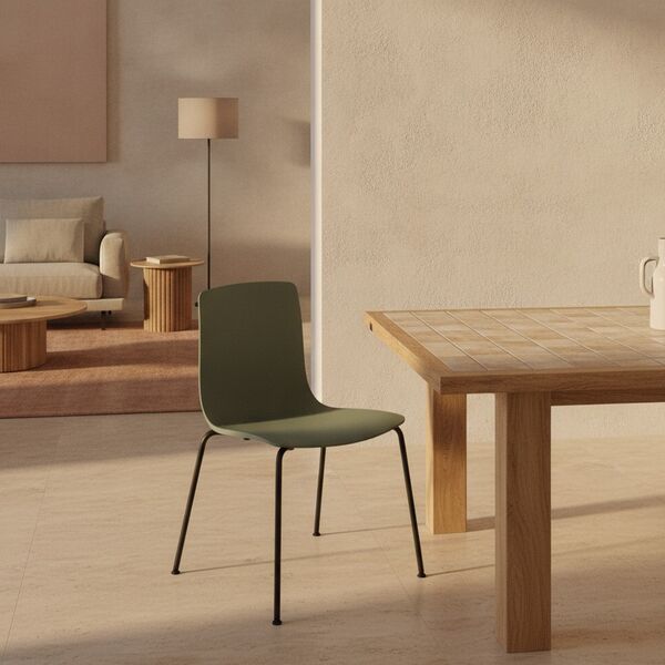 Metal-Leg Shell Chair 01 3D model in a living room interior scene