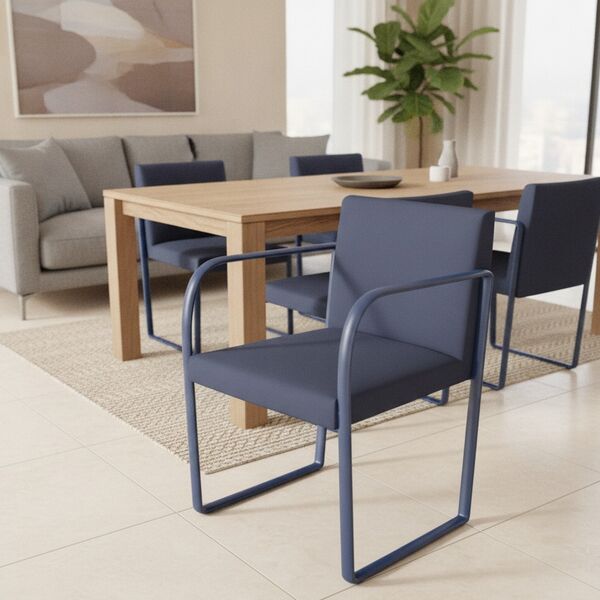 Upholstered Dining Chair 01 3D model in a living room interior scene