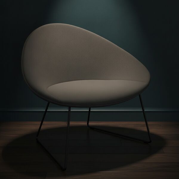 Upholstered-Front Sled-Base Shell Chair 02 3D model in a scene interior scene