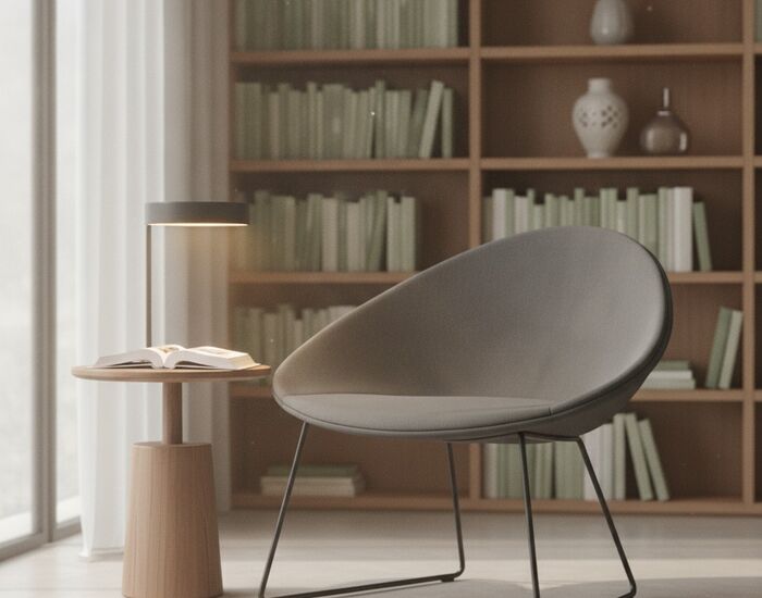 Upholstered-Front Sled-Base Shell Chair 02 3D Model