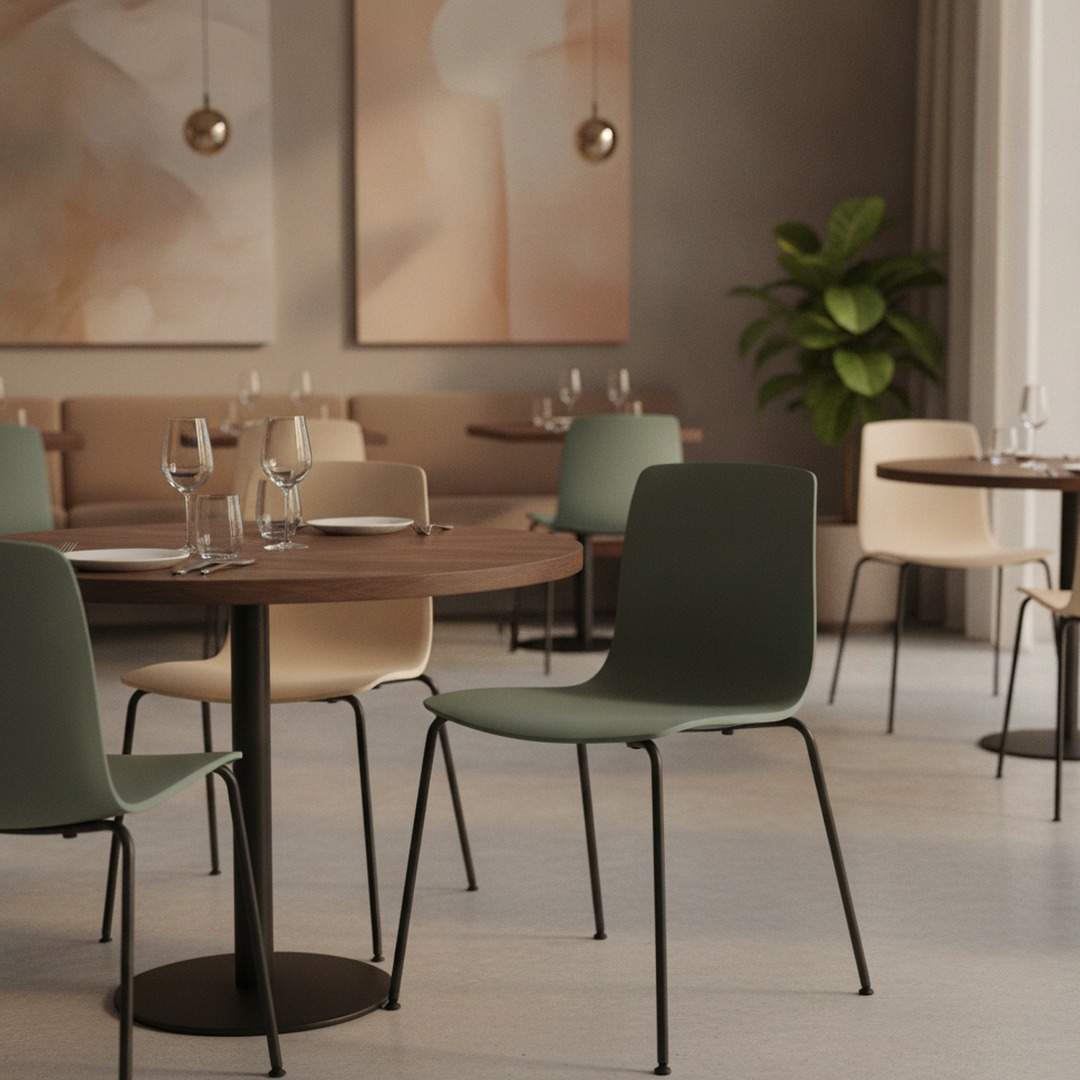 Metal-Leg Shell Chair 01 3D Model