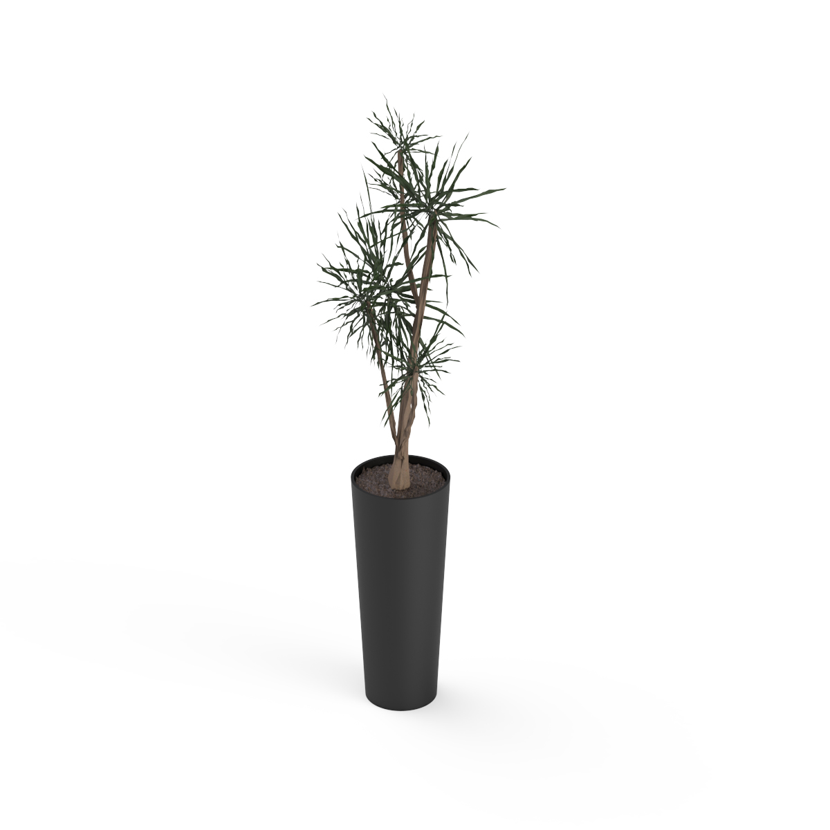 And Plant Black Vase Pot 01 3D Model