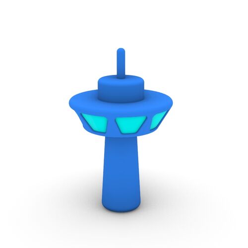3D Cartoon Series Control Tower Icon 3D Model