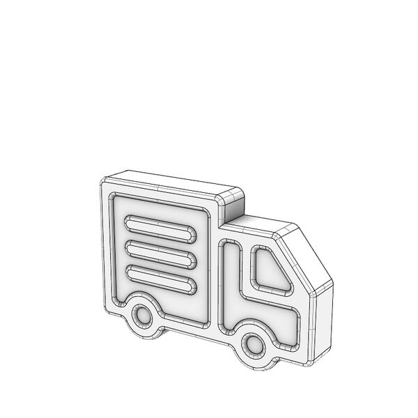 3D Cartoon Series Control Tower Icon 3D Model - shaded view, clean NURBS geometry for Rhino