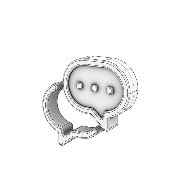 3D Cartoon Series Collaboration And Communication Icon 3D Model - shaded view, clean NURBS geometry for Rhino