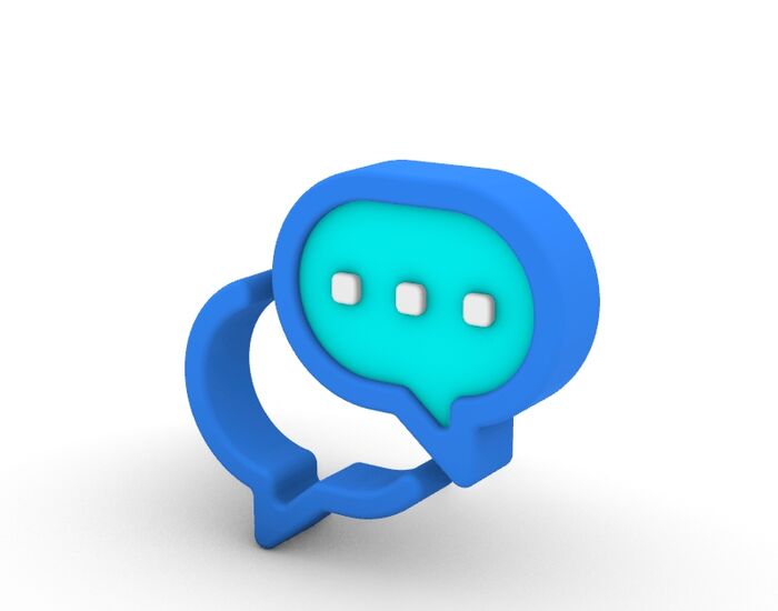 3D Cartoon Series Collaboration And Communication Icon 3D Model