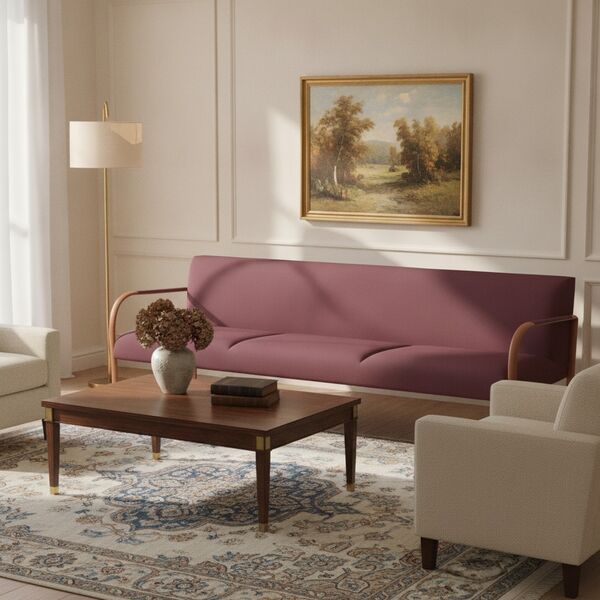3-Seat Upholstered Sofa 01 3D model in a living room interior scene