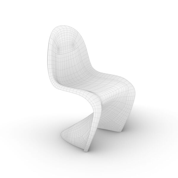 Vitra Panton Chair 3D model — clay shaded view