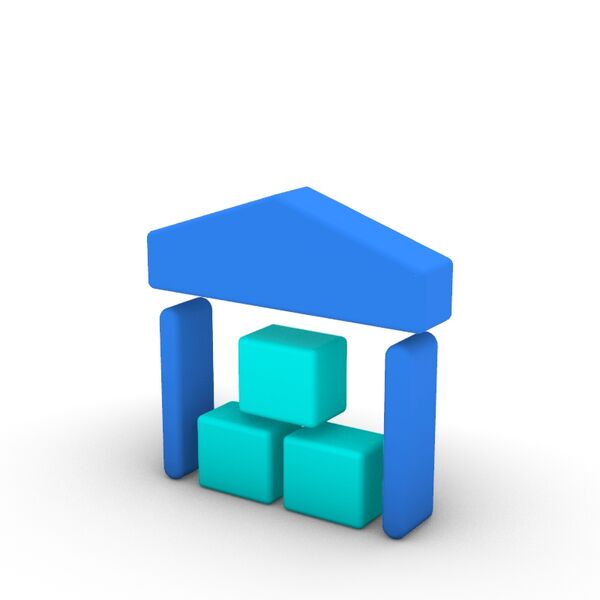 3D Cartoon Series Inventory Optimization Icon 3D Model