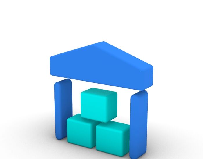 3D Cartoon Series Inventory Optimization Icon 3D Model