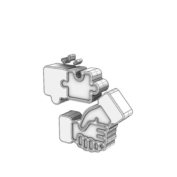 3D Cartoon Series Technology Integration Icon 3D Model - shaded view, clean NURBS geometry for Rhino