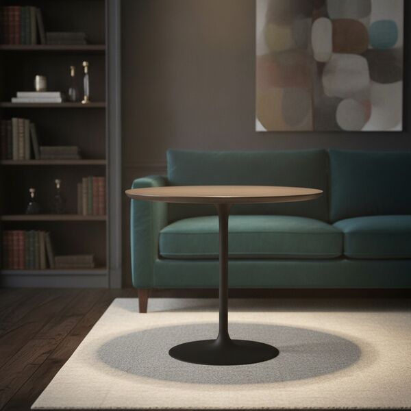 Oval Side Table 01 3D model in a living room interior scene