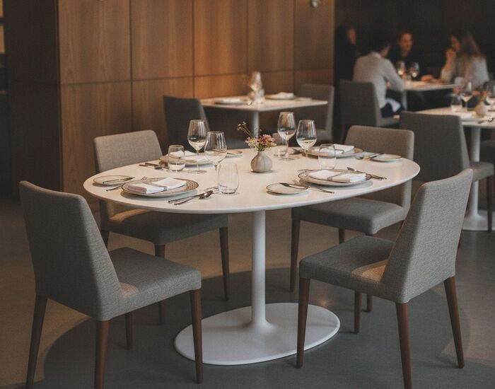 Oval Dining Table 01 3D Model