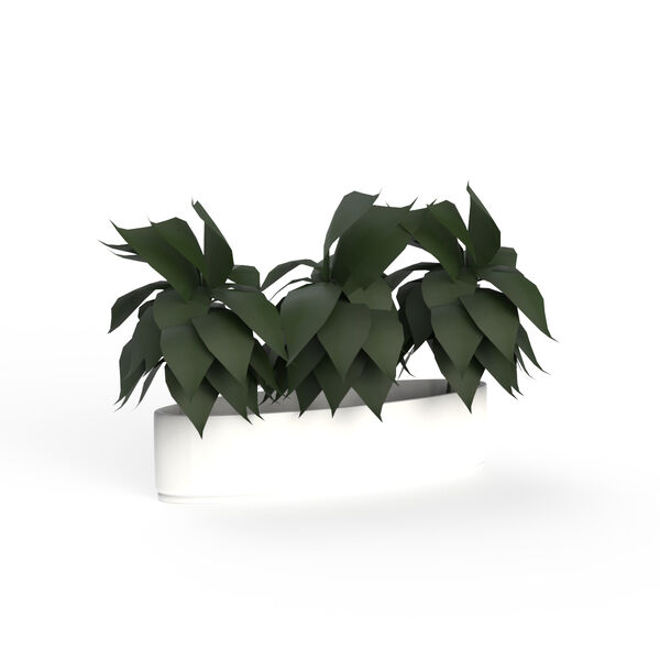 Ceramic White And Plant Pot 07 3D Model