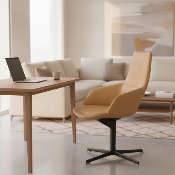 4-Star-Base Office Armchair 01 3D model in a living room interior scene