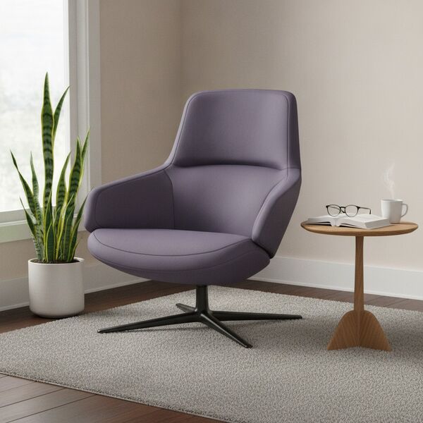 Low-Back Club Armchair 01 3D model in a quiet reading nook interior scene