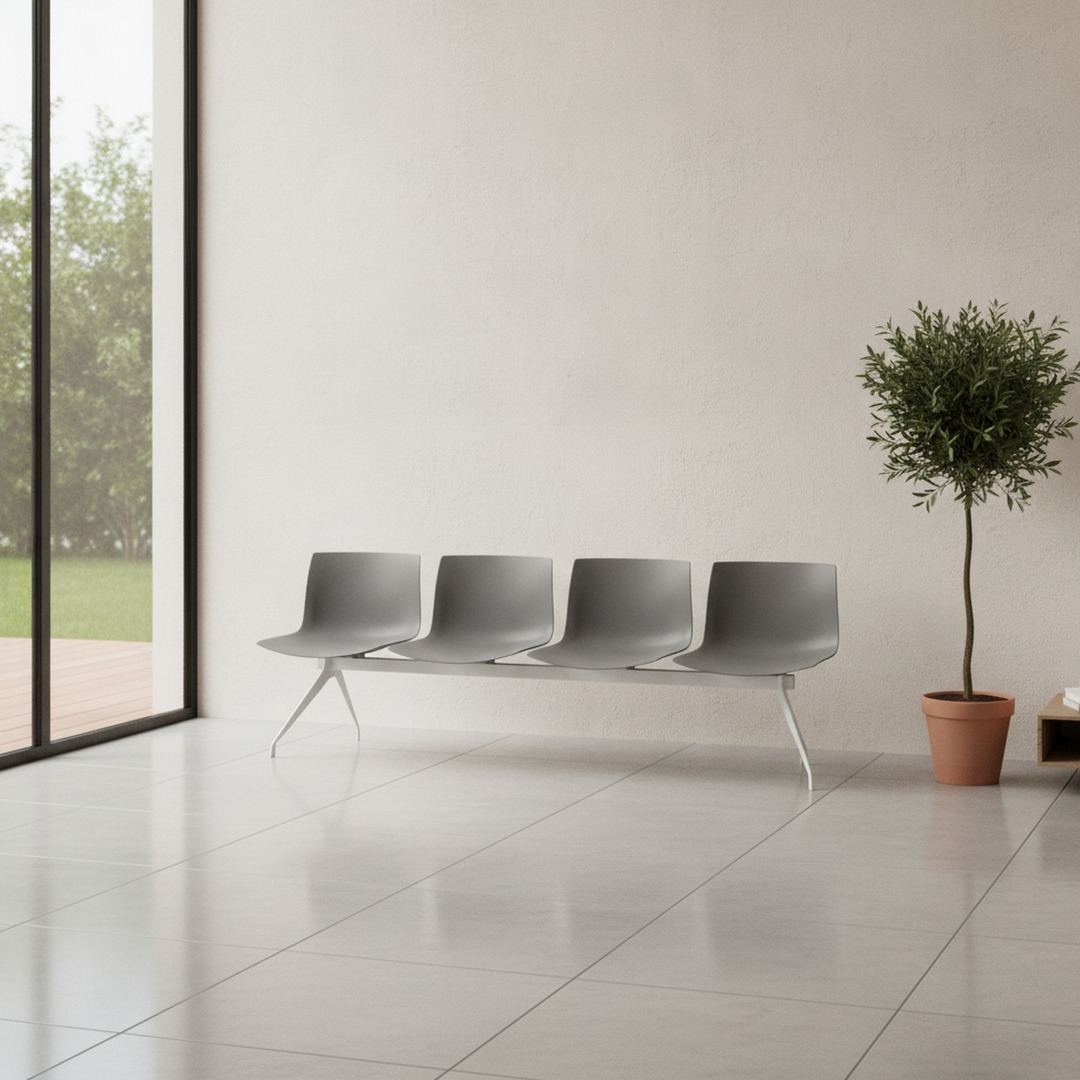 4-Seat Beam Bench 01 3D Model