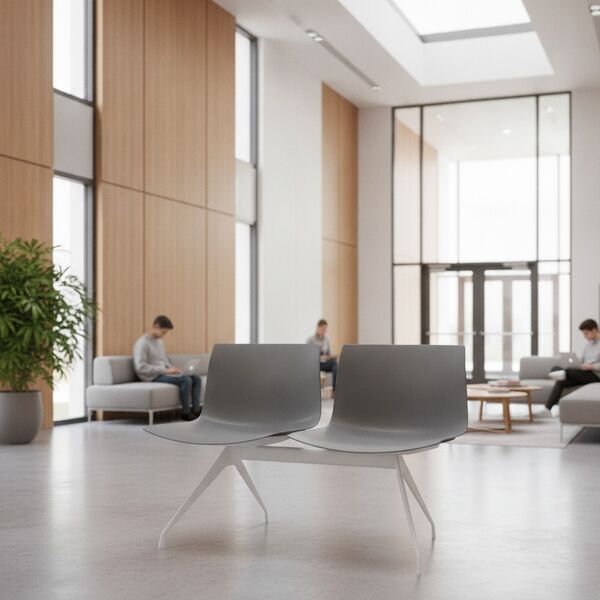 2-Seat Beam Bench 01 3D model in a college and university interior scene