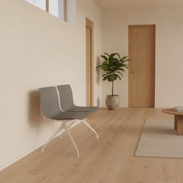 2-Seat Beam Bench 01 3D model in a outdoor interior scene