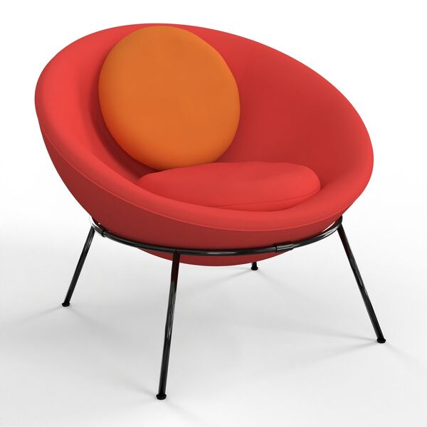 Fabric Round Lounge Chair 01 3D model render view