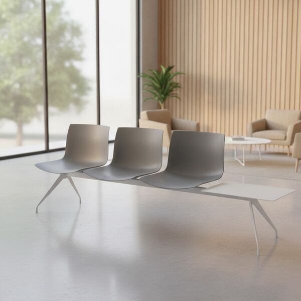 3-Seat Beam Bench 01 3D model in a college and university interior scene