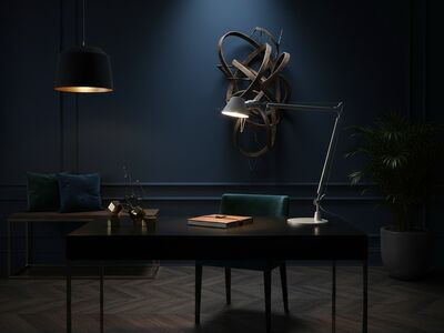 Artemide Tolomeo Table Lamp 3d Model Dark Luxury Interior