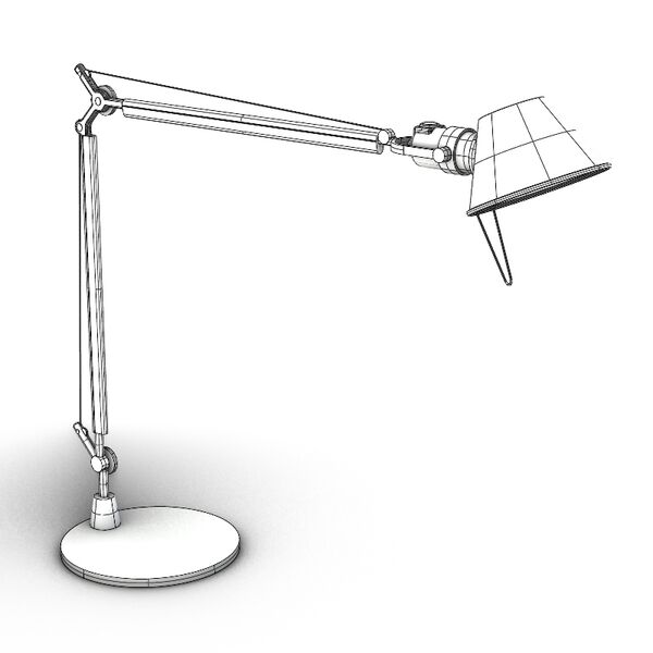 Artemide Tolomeo Table Lamp 3D model — clay shaded view
